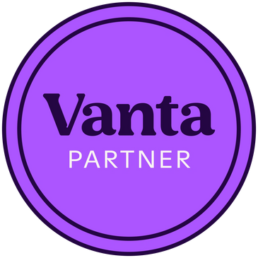 Vanta partner badge - simple purple circle stating Vanta Partner