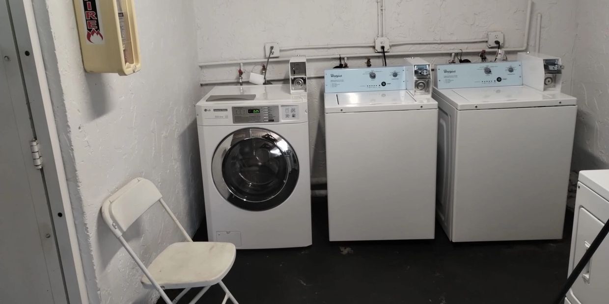 New commercial LG Washer installed in condo laundry room