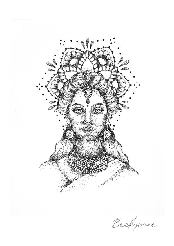 Hindu dotwork print