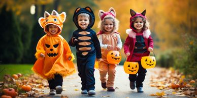 Kids on halloween.