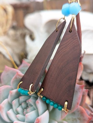 Rescued Manzanita from the Bear River, with Ocean Jade and Czech Glass.