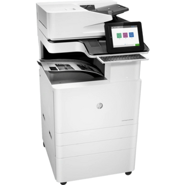 Modern HP multifunction printer with touchscreen display.