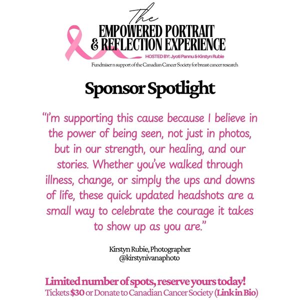 Fundraiser supporting Canadian Cancer Society through portraits and stories.
