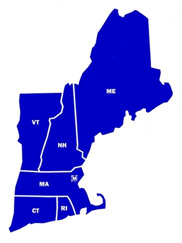 Image showing service area: Massachusetts, Vermont, New Hampshire, Maine, Rhode Island, Connecticut.