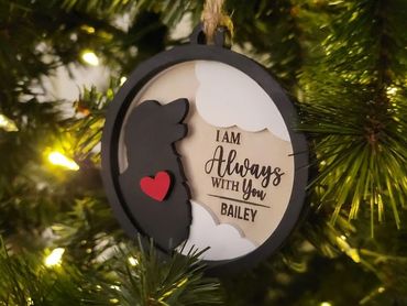 Custom Wooden Layered Silhouette Ornament (Bailey)