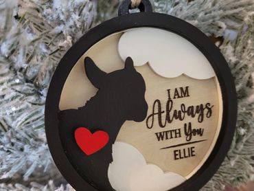 Custom Wooden Layered Silhouette Ornament (Ellie)