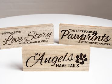 Assorted MDF Lasered Signs