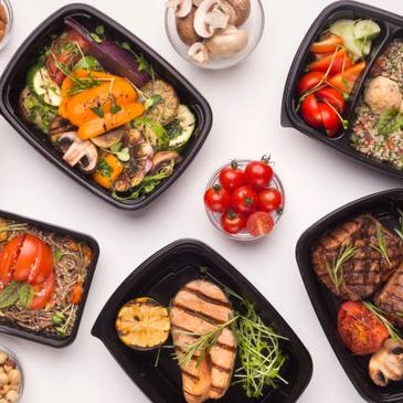 A picture of healthy food packed in boxes