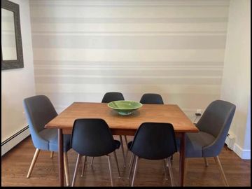 Accent walls don't always come in a solid color.
