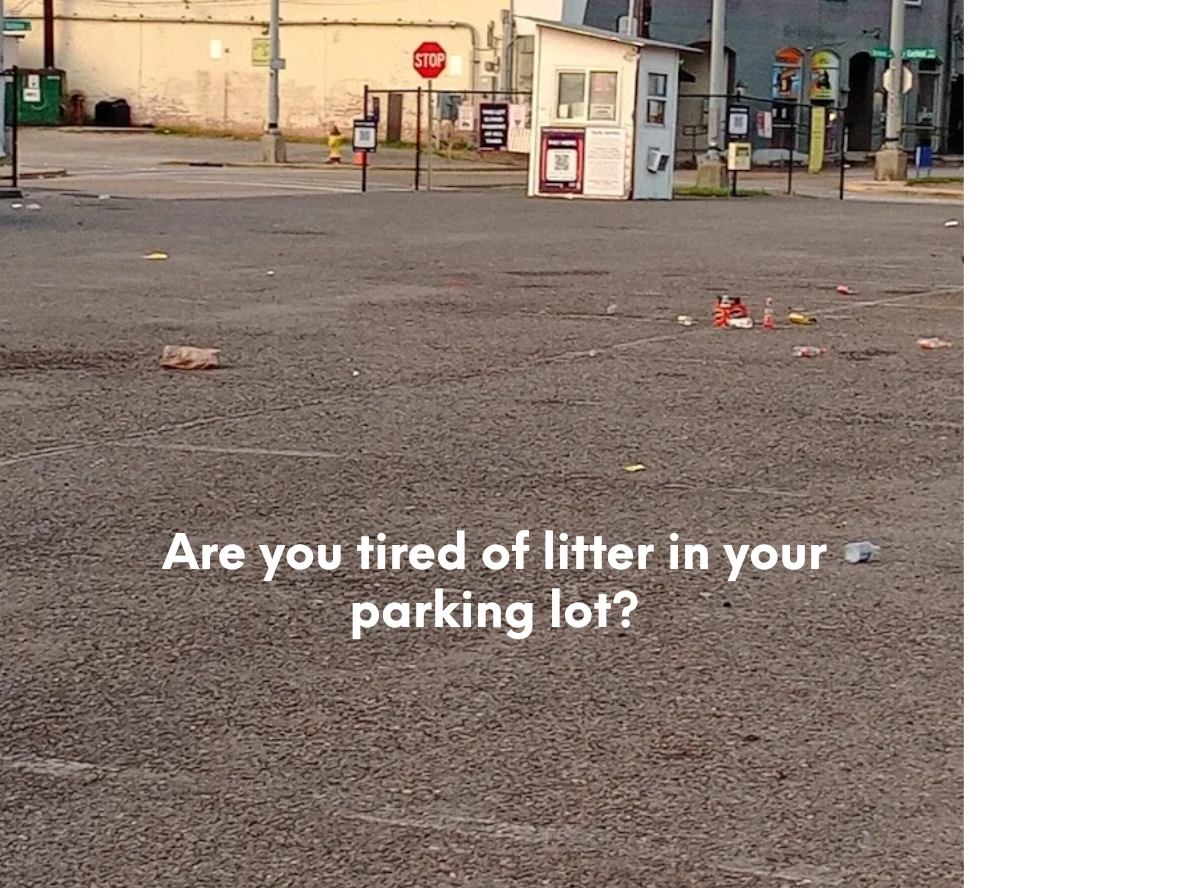 Litter in parking lot