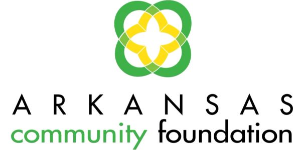 Logo of Arkansas Community Foundation in green and black text with a green and yellow symbol.