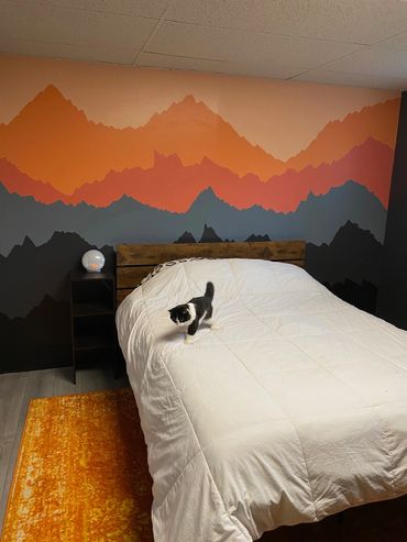 Warm Mountain Scape Interior Mural