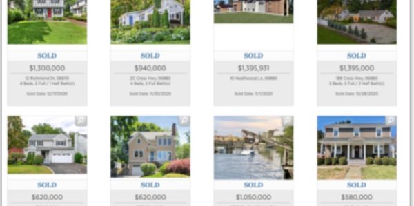 Screenshot of Linda Raymond's recently sold properties on raveis.com