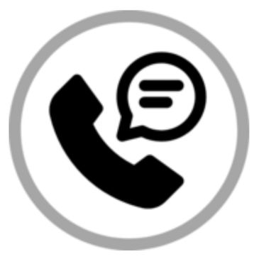 Graphic of telephone and voice bubble