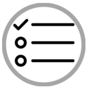 Graphic depicting a bulleted checklist