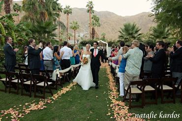 Romantic garden outdoor wedding venue in Palm Springs.
