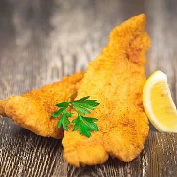 FISH
Basa, Tilapia or Catfish strips
1 Pc.                                        4.99 $
2 Pc