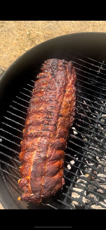 Grilled barbecue ribs seasoned to perfection!