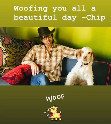 Chip Moreland and man's best friend.