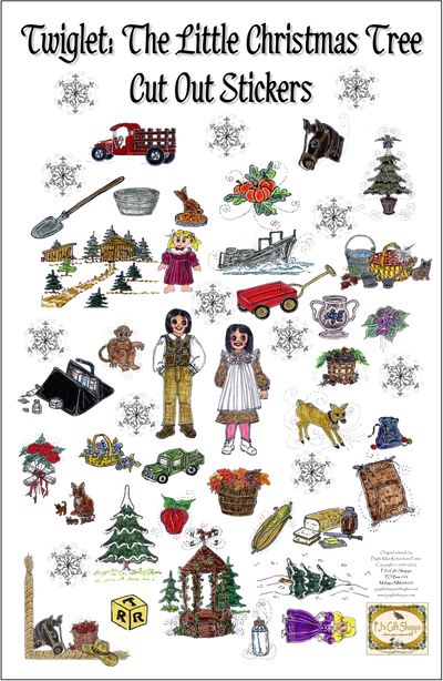 Twiglet: The Little Christmas Tree Cut Out Stickers, snowflakes, tree, doll, deer, marbles, doctor'sa