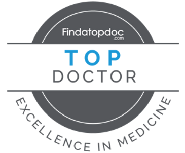 Top doctor logo in gray and white color
