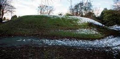 Remains of the Kirkintilloch Castle motte in Peel Park.