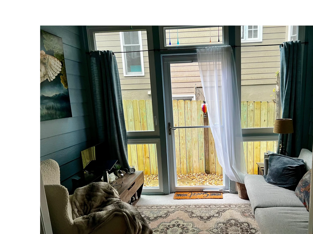 Cozy sunroom office.