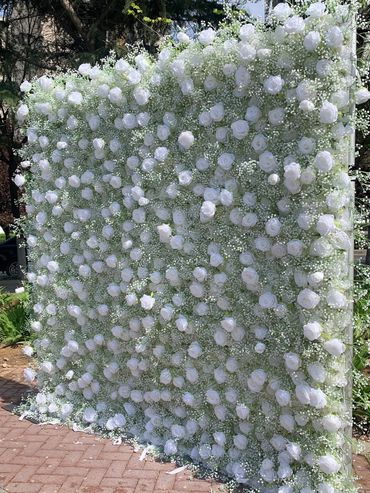 Celebrate with our beautiful White Rose and Babies Breath 8x8 Floral Wall.