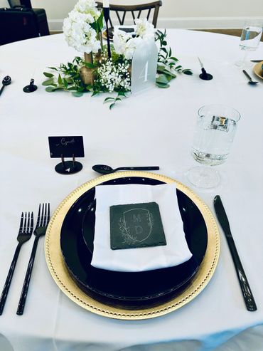 Black Plates and Silverware | Chattanooga Event Rentals| Wedding Rentals | Rental Cart