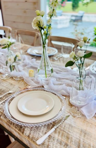 White Silverware and White China | Chattanooga Event Rentals| Wedding Rentals | Rental Cart