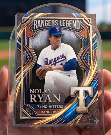 Nolan Ryan Rangers Legend baseball card.