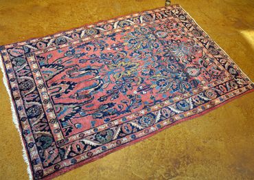 NA0621 LILIHAN 3-3"x 4-9". Antique, North West Persian small rug, Circa 1925