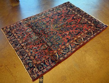 NA0621 LILIHAN 3-3"x 4-9". Antique, North West Persian small rug, Circa 1925