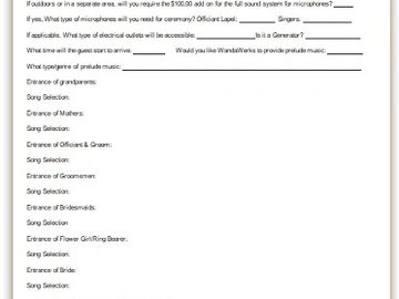 Fill out your Ceremony questionnaire and return to us via email.