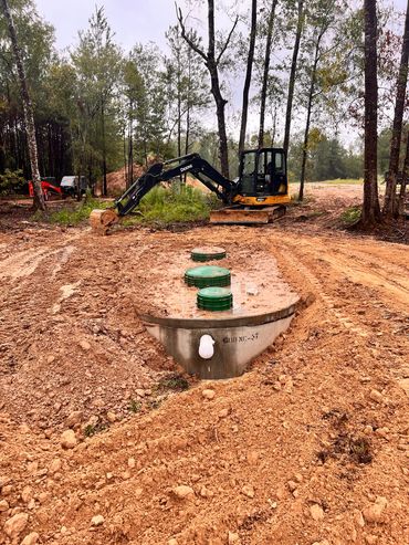 Complete septic system installation in Cleveland, TX including tank placement, plumbing connections,