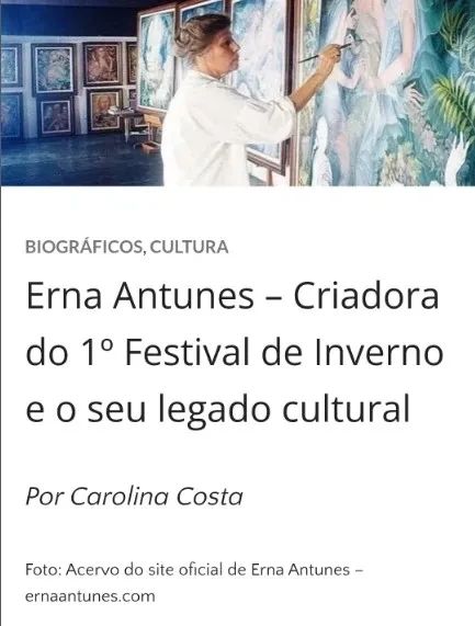 Erna Antunes deixou um legado artístico que ecoa nos corredores de Mariana e Ouro Preto.
