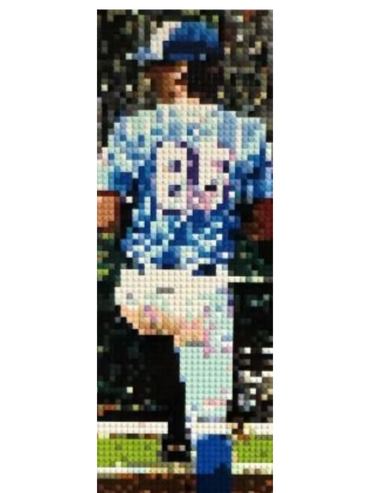 Side View of Pitcher (customer photo)
10" x 30" Mosaic with (3) base plates, and 3072 pcs.