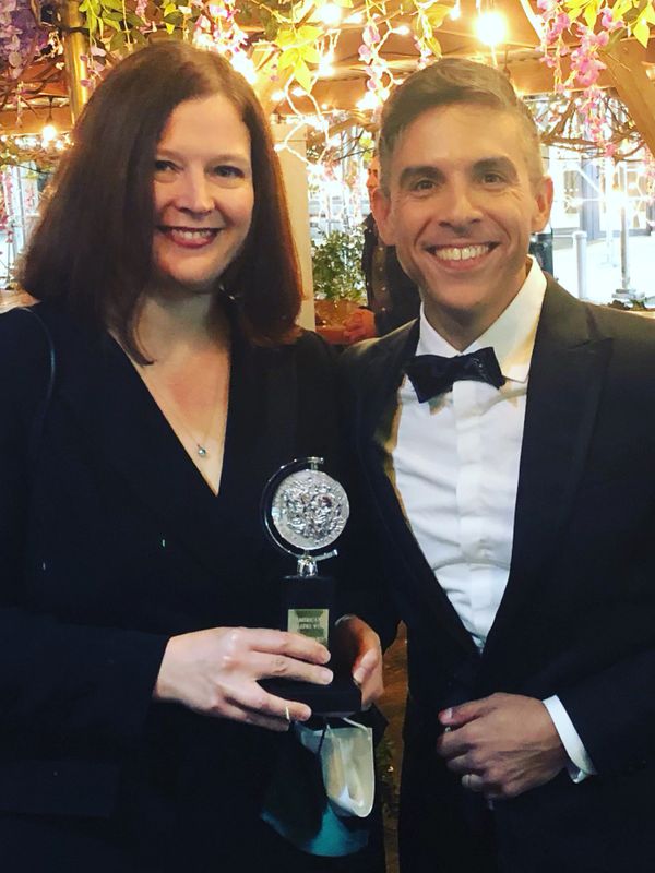 Elizabeth Williamson and Matthew López celebrating the 2021 Tony Awards for THE INHERITANCE
