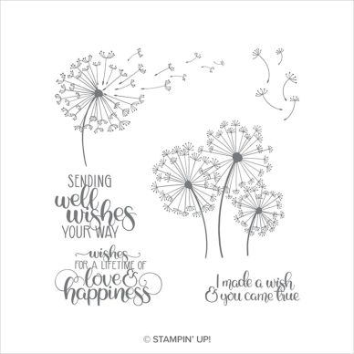 Elegant dandelion designs with heartfelt wish messages for cards.