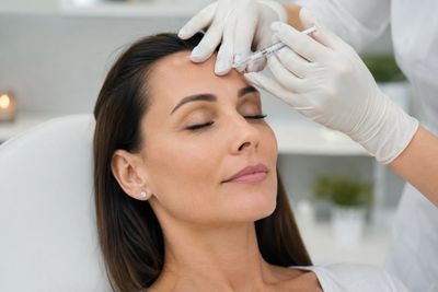 anti wrinkle treatment on the forehead