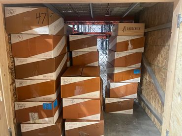 Wine boxes stored inside a wine storage facility in Utah,