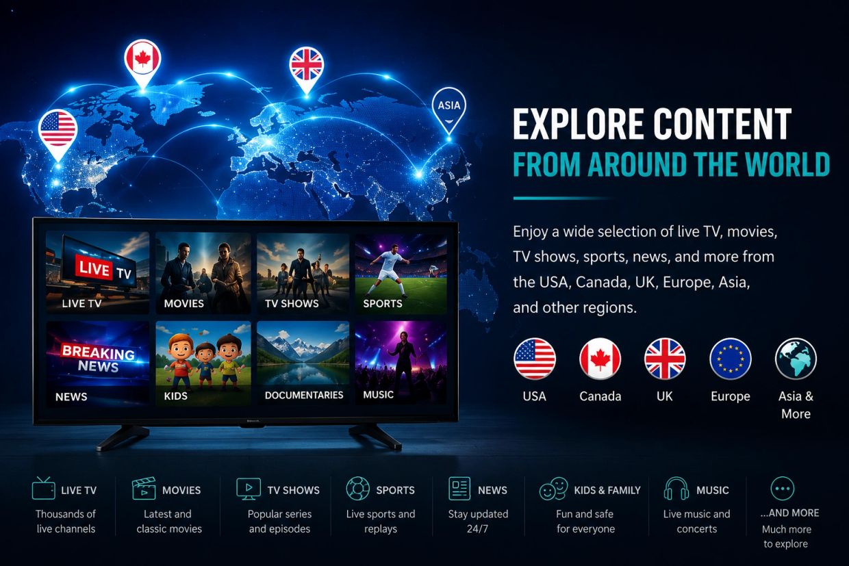 Streaming service offering global content across multiple categories.