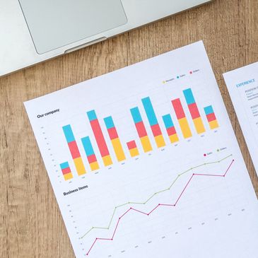 Colorful graphs displaying growth