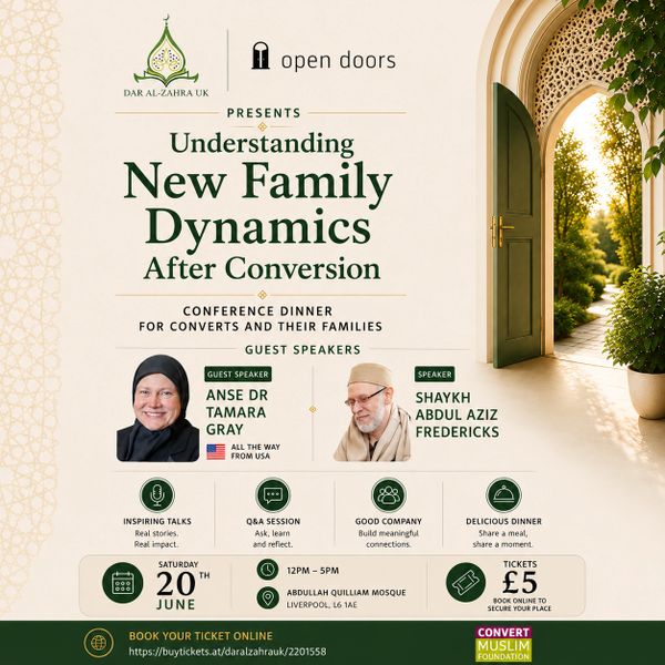 Conference dinner on new family dynamics after conversion with guest speakers, inspiring talks, and dinner.