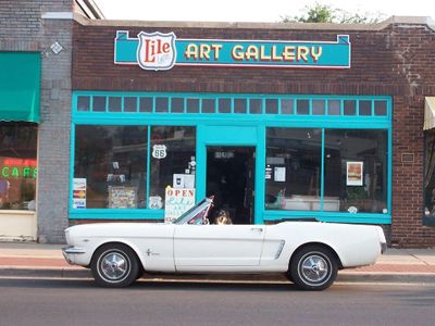 One of the many art galleries in the Amarillo Historic Route 66 District. Visit the restaurants.