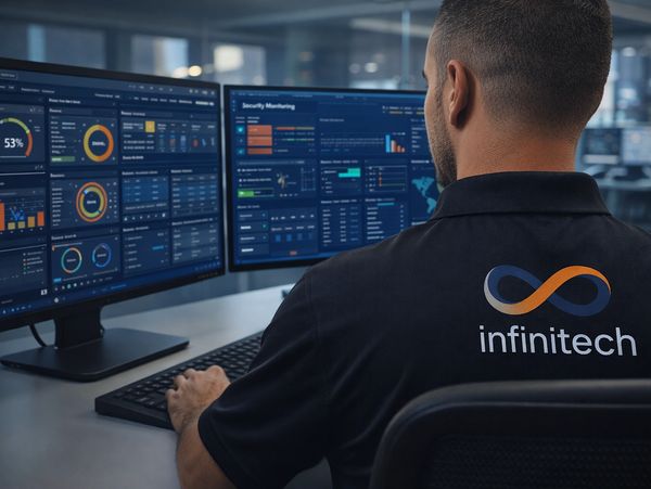 IT monitoring dashboard managed by Infinitech for enterprise network operations