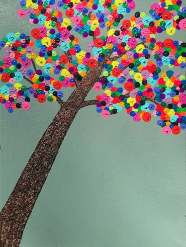 Colorful 3D textured tree art