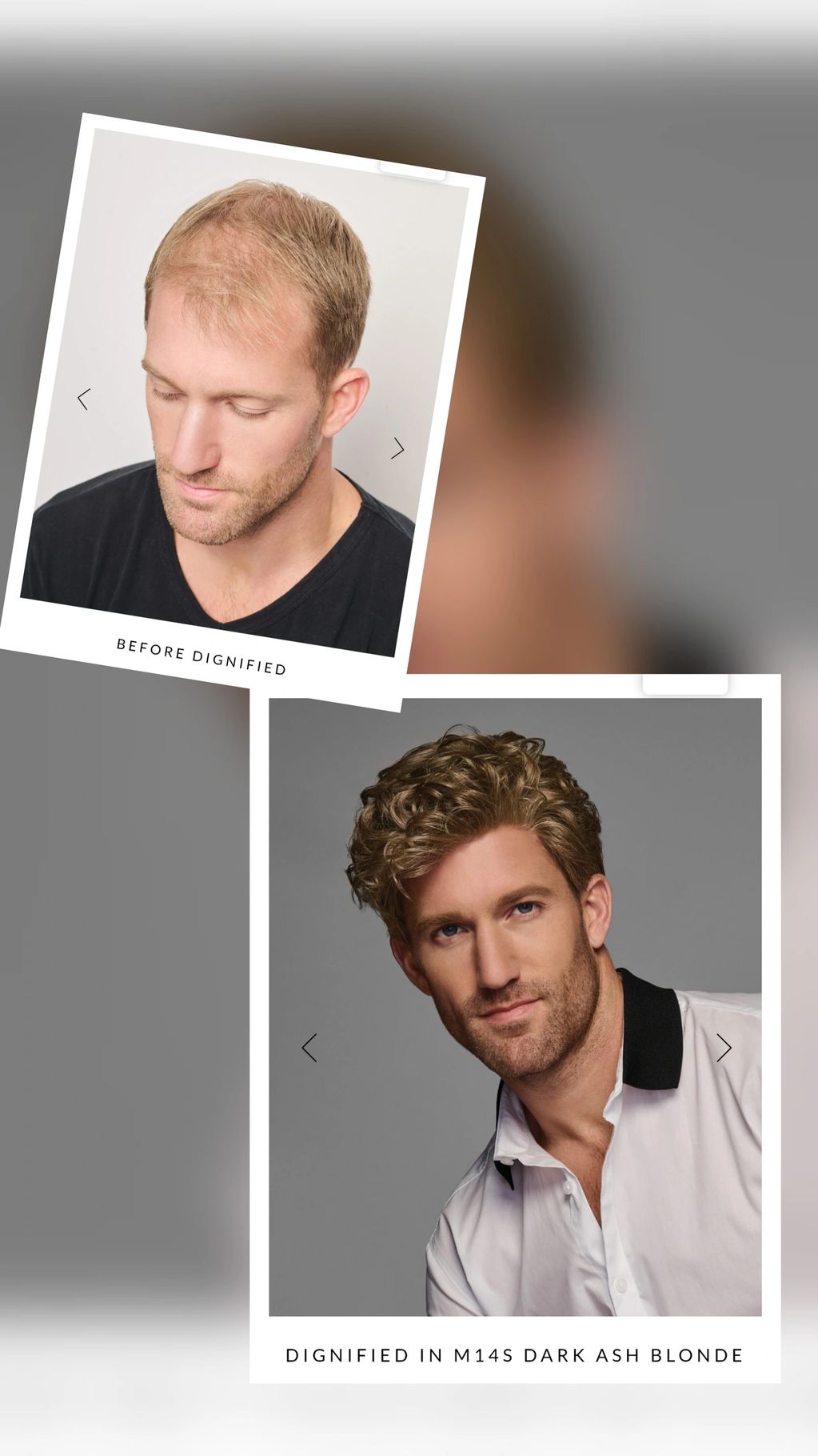 Curly mens wig dark ash blonde
