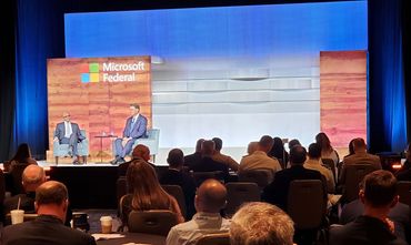 Keynote Speakers on stage for Microsoft Federal Symposium