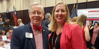 US Congressman Ron Wright and Brooke Allen at Commissioner Andy Nguyen's Freedom Fundraiser
